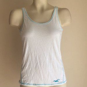 Hollister Tank XS white blue trim